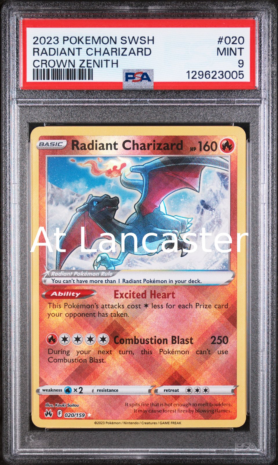 Radiant Charizard - 020/159 PSA 9 Sword Shield Crown Zenith Pokemon (Lanc)