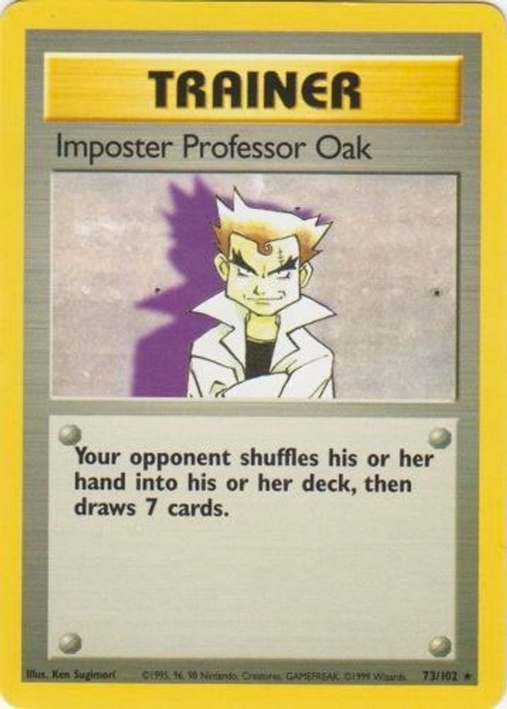 Imposter Professor Oak - 73/102 Base Set Unlimited Rare Pokemon - NM