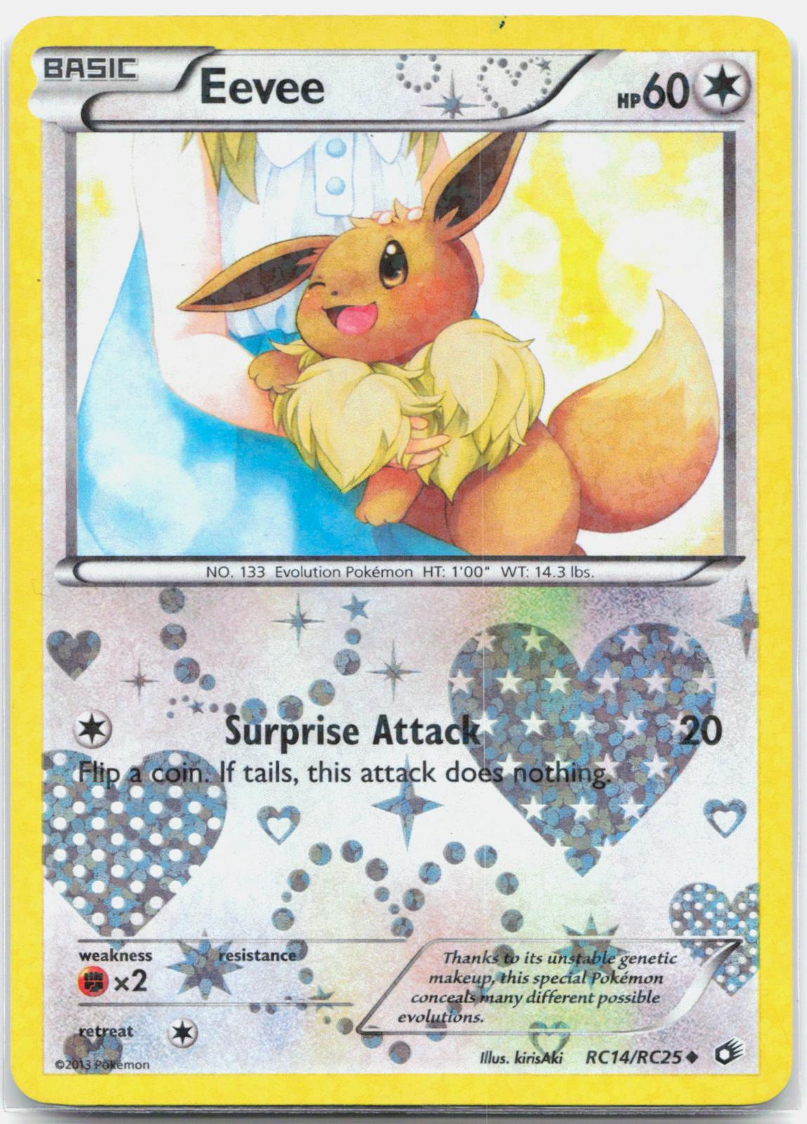 Eevee - RC14/RC25 Legendary Treasures Radiant Collection Holo Pokemon - LP