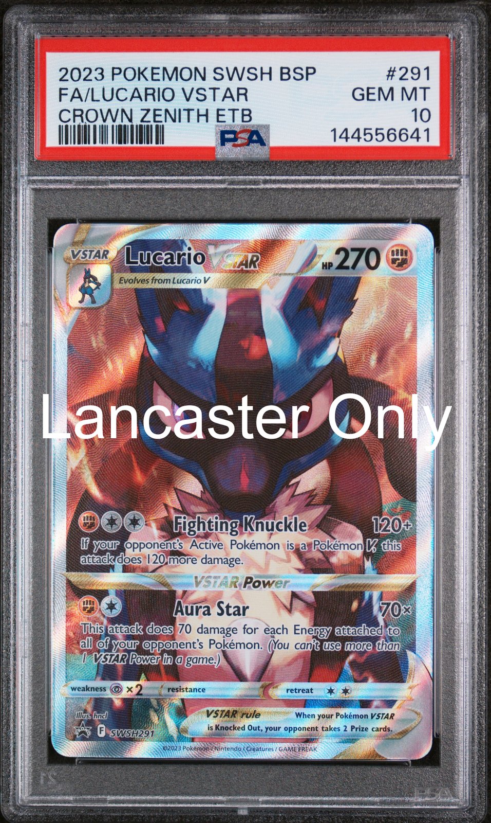 Lucario Vstar - 291/159 PSA 10 Crown Zenith Elite Trainer Box Pokemon