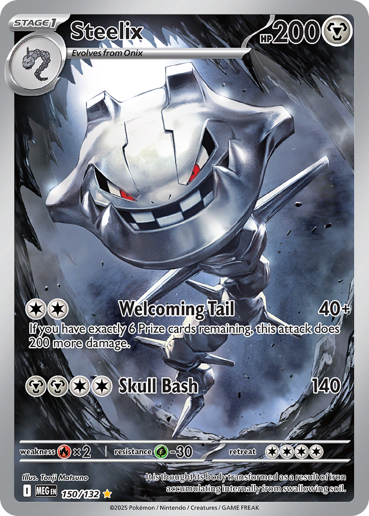 Steelix - 150/132 Mega Evolution Illustration Rare Holo Pokemon - NM