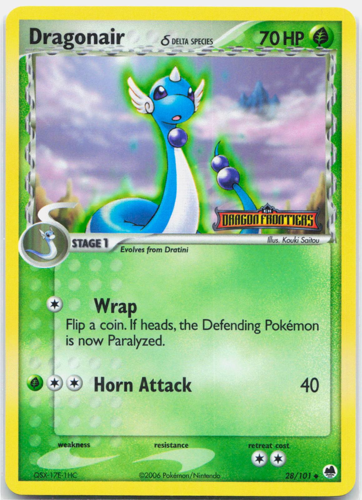 Dragonair - 28/101 Dragon Frontiers Reverse Holo Uncommon Pokemon - NM/LP