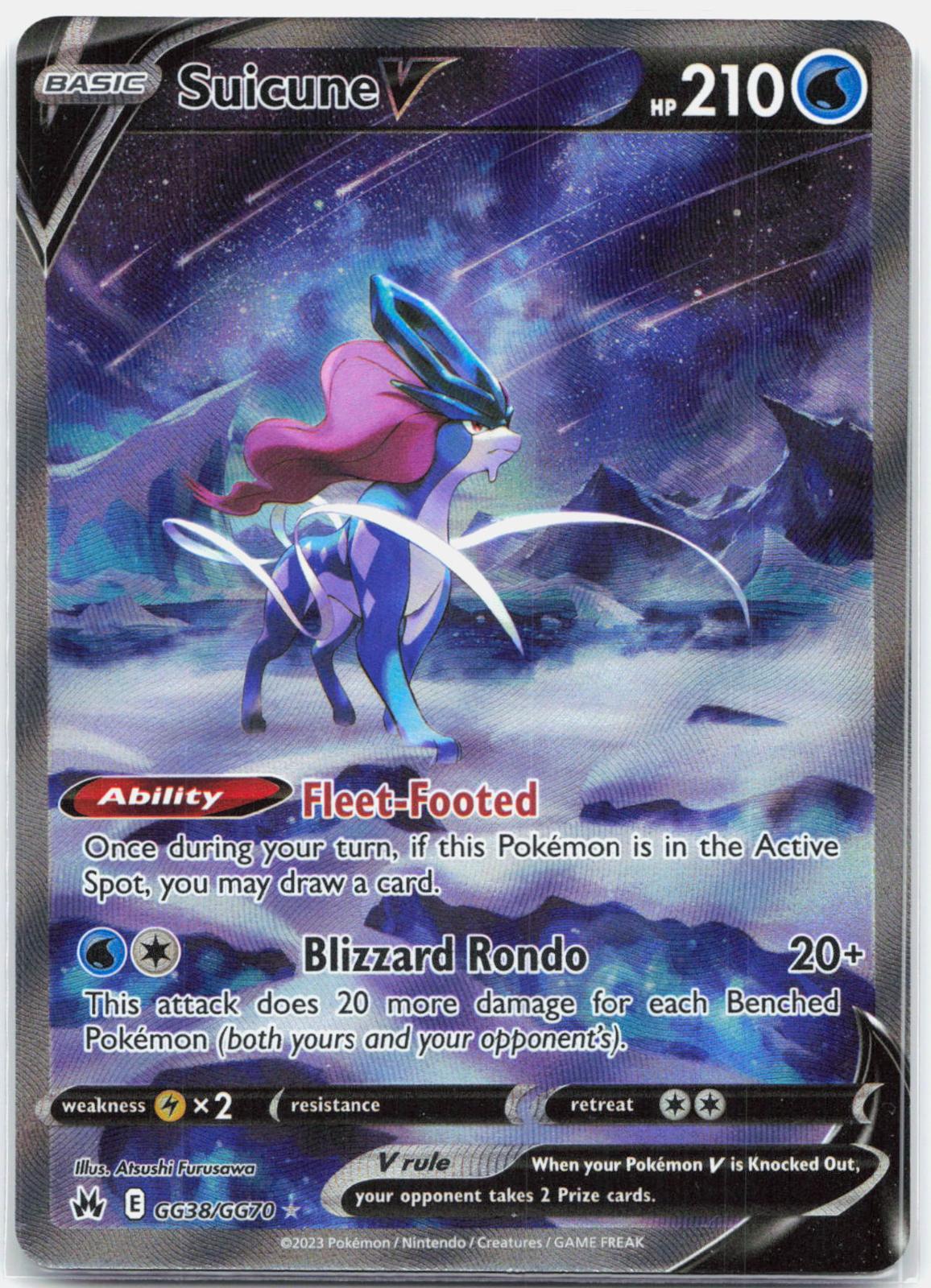 Suicune V - GG38/GG70 Crown Zenith Galarian Gallery Pokemon - NM/LP