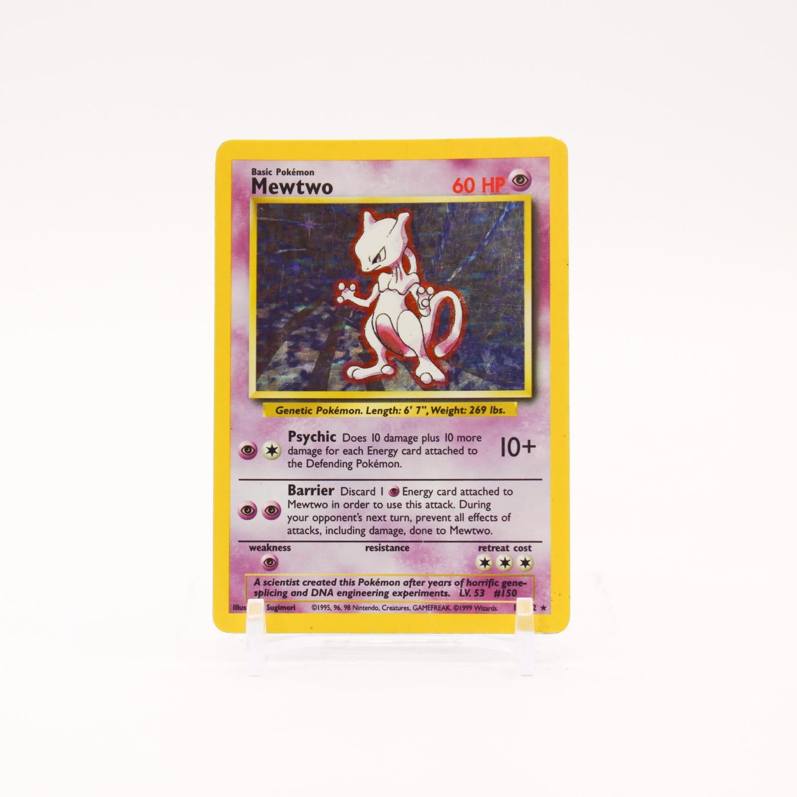 Mewtwo - 10/102 Base Set Unlimited Holo Rare Pokemon - MP/HP