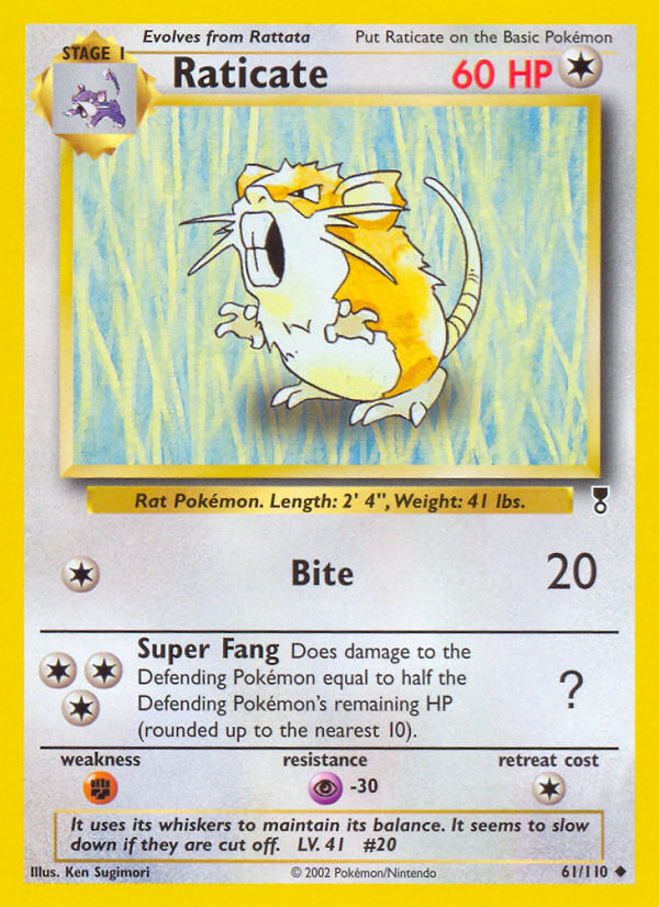 Raticate - 61/110 Legendary Collection Uncommon Pokemon - NM