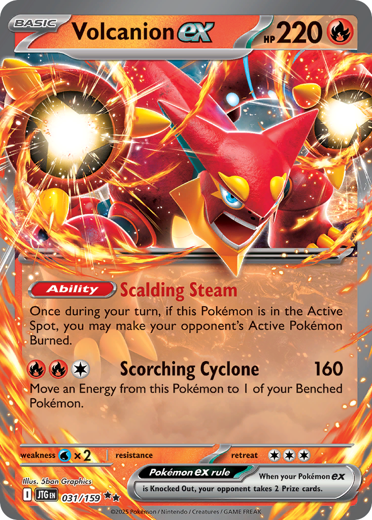 Volcanion ex - 031/159 Journey Together Double Rare Holo Pokemon - NM