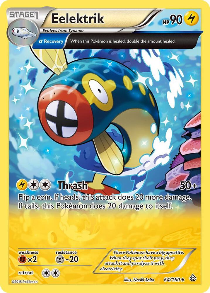 Eelektrik - 64/160 Primal Clash Reverse Holo Pokemon - NM
