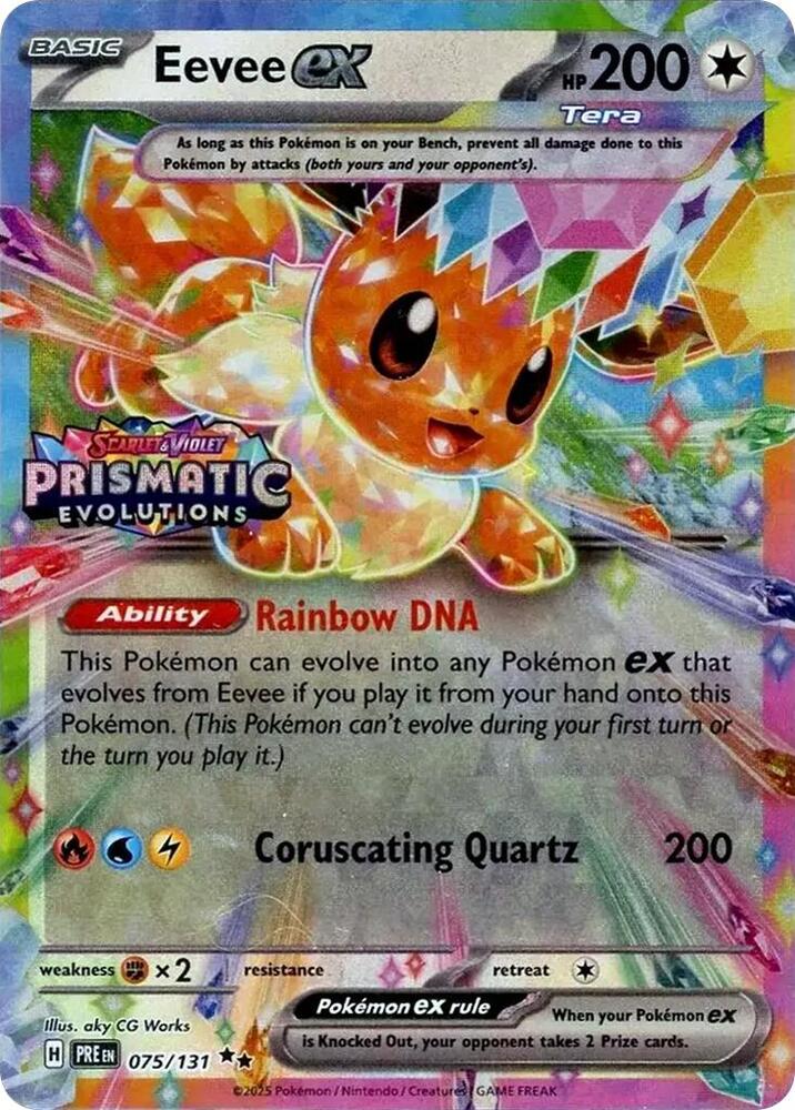 Eevee ex - 075/131 Prismatic Evolutions Stamped PROMO Pokemon - NM/MINT