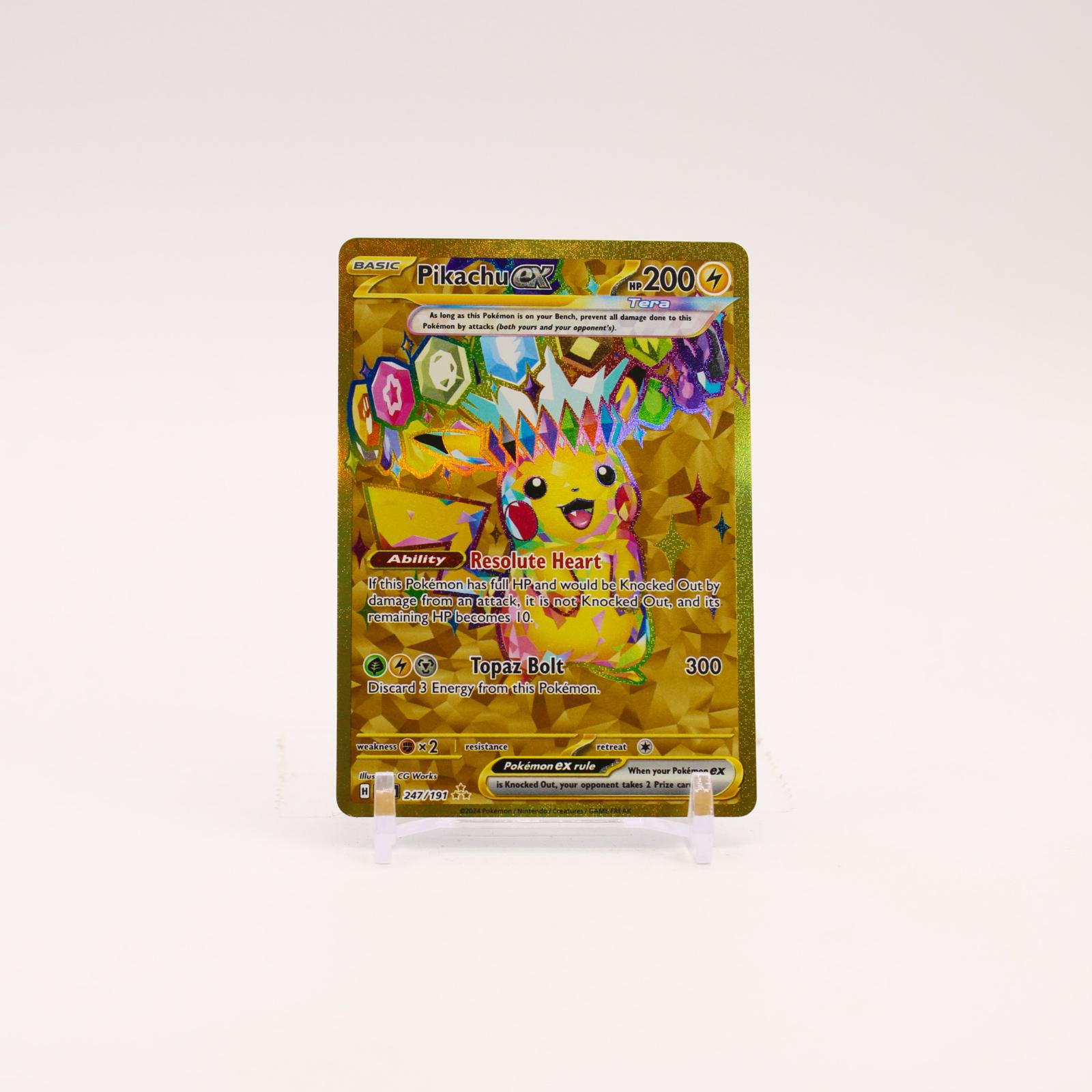 Pikachu ex - 247/191 Surging Sparks Gold Full Art Pokemon - NM/MINT