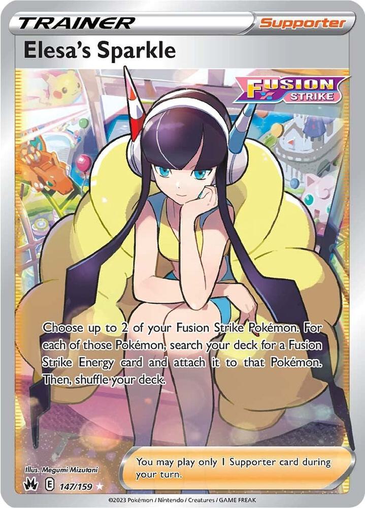 Elesa's Sparkle - 147/159 Crown Zenith Full Art Trainer - NM/MINT