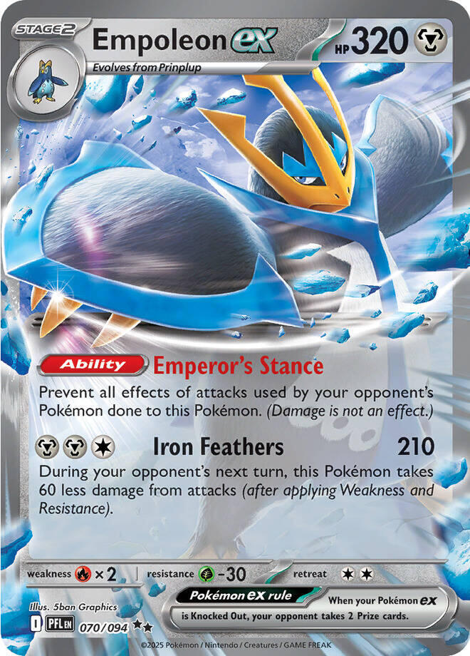 Empoleon ex - 070/094 Phantasmal Flames Double Rare Pokemon - NM/MINT