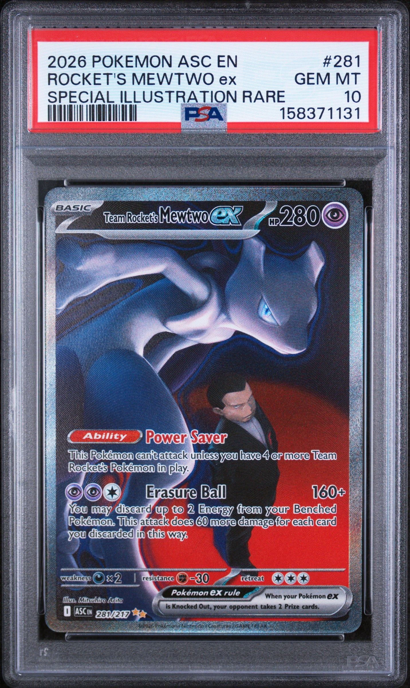 Team Rocket's Mewtwo ex - 281/217 PSA 10 Ascended Heroes Special Illustration Pokemon - GEM MINT