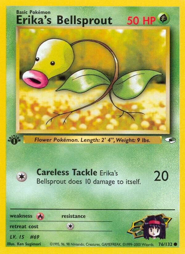 Erika's Bellsprout - 76/132 Gym Heroes 1st Edition Pokemon - NM