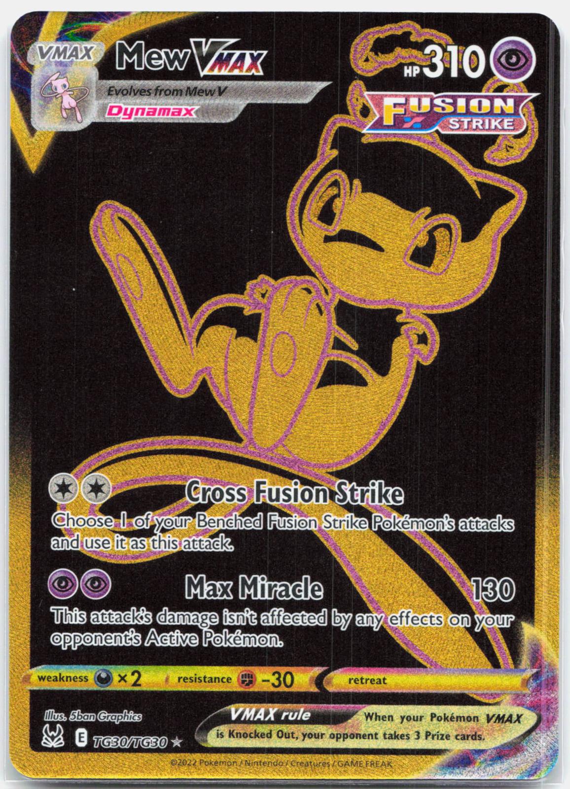 Mew VMAX - TG30/TG30 Lost Origin Trainer Gallery Gold Pokemon - NM/MINT