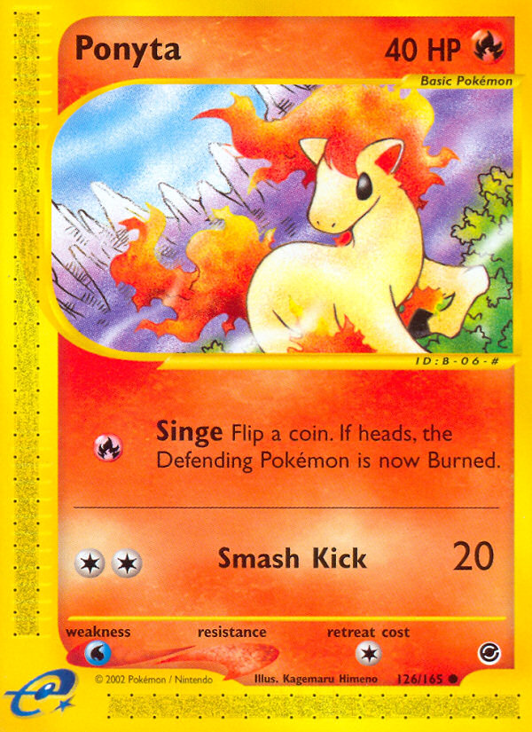 Ponyta - 126/165 Expedition Base Set Common Pokemon - NM