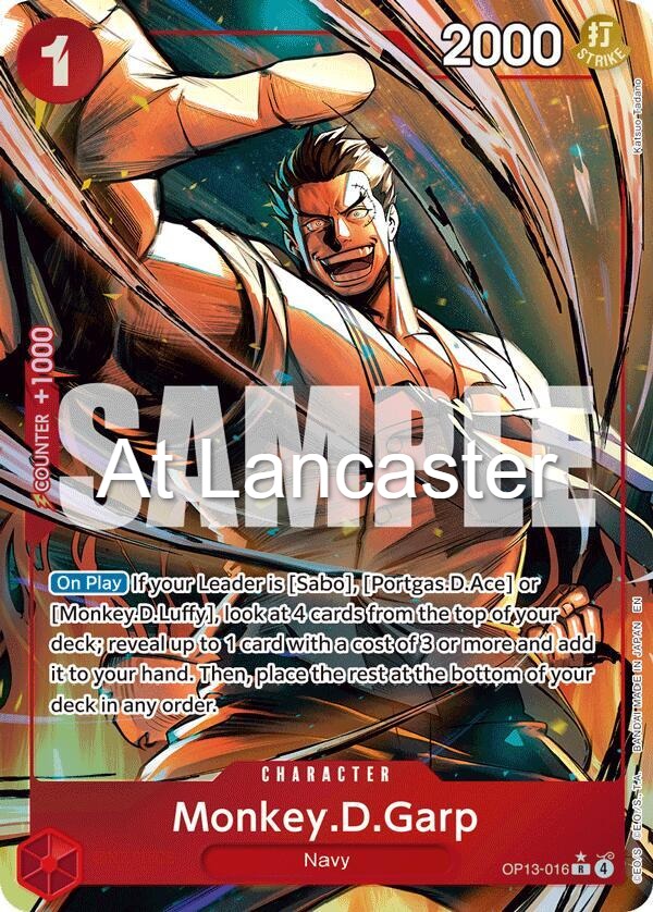 Monkey.D.Garp (Alternate Art) - OP13-016 Carrying On His Will Rare One Piece - NM (Lanc)