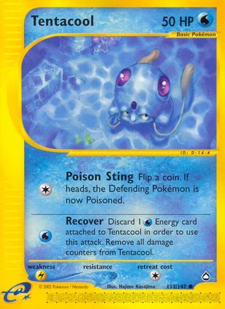 Tentacool - 113/147 Aquapolis Common Pokemon - NM