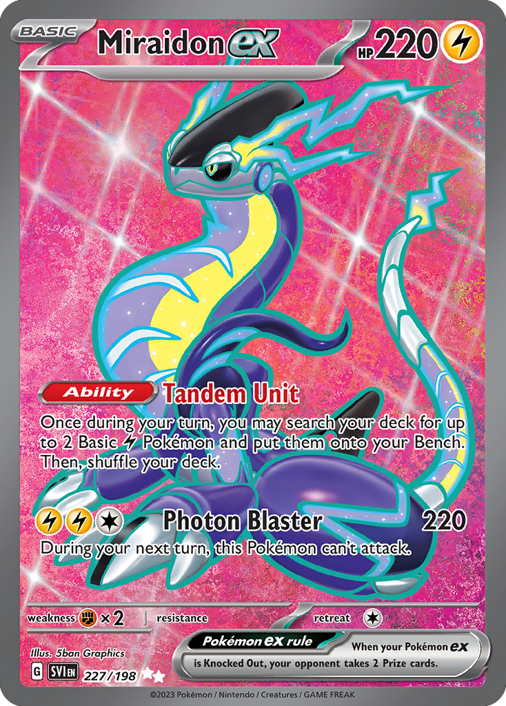 Miraidon ex - 227/198 Scarlet & Violet Ultra Rare Holo Pokemon - NM