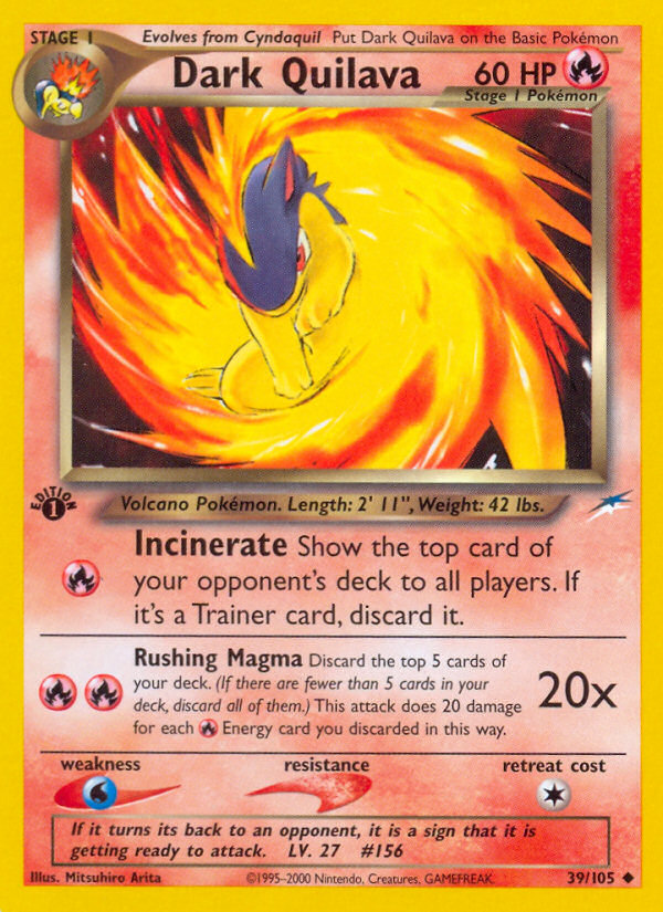 Dark Quilava - 39/105 Neo Destiny Uncommon Unlimited Pokemon - NM