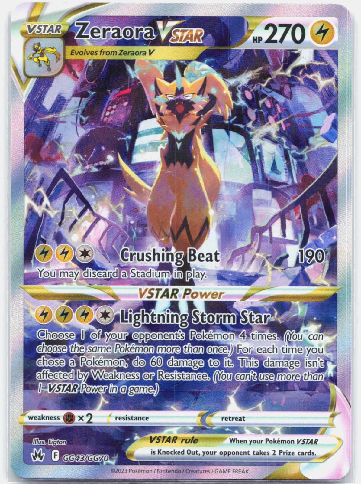Zeraora Vstar - GG43/GG70 Crown Zenith Galarian Gallery Pokemon - NM