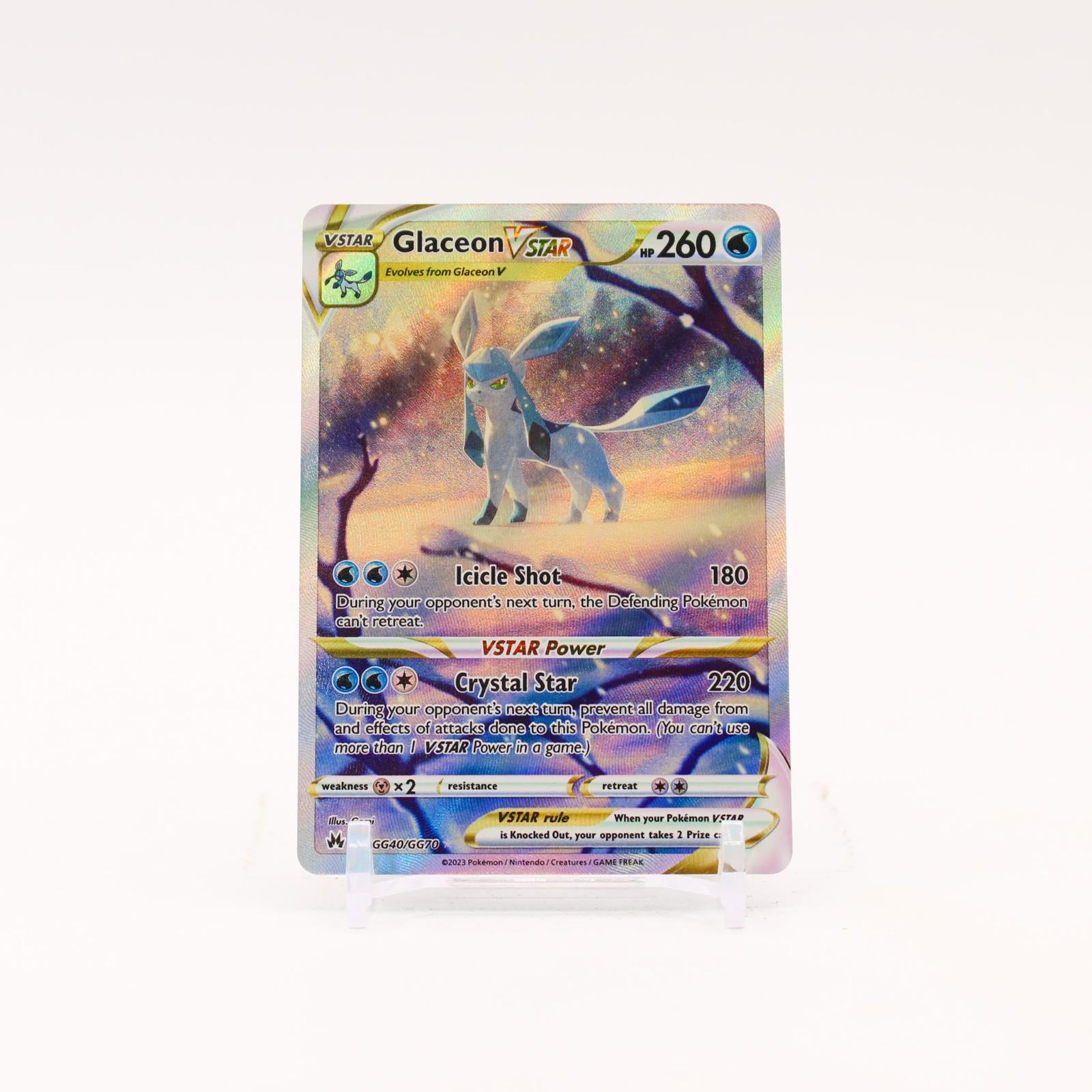 Glaceon VSTAR - GG40/GG70 Crown Zenith Galarian Gallery Holo Pokemon - NM