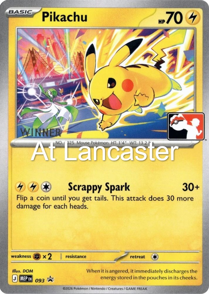 Pikachu (Winner) - 093 ME: Mega Evolution Promo Promo Pokemon - NM (Lanc)