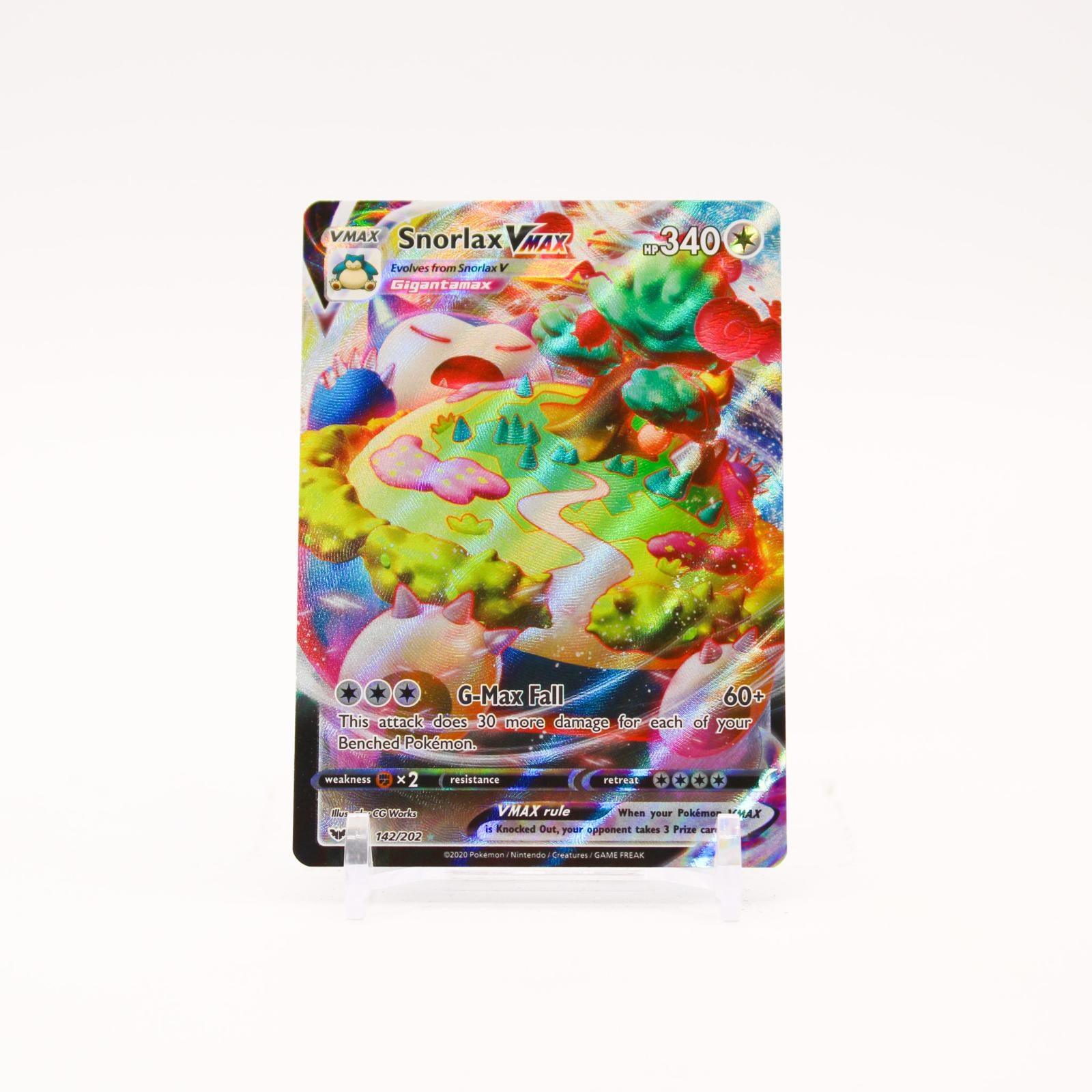 Snorlax VMAX - 142/202 Sword & Shield Holo Full Art Pokemon - NM