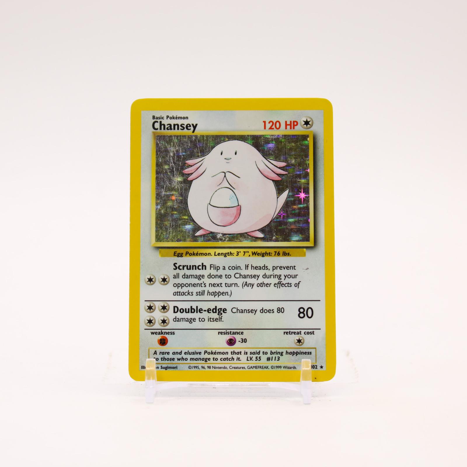 Chansey - 3/102 Base Set Unlimited Holo Rare Pokemon - MP