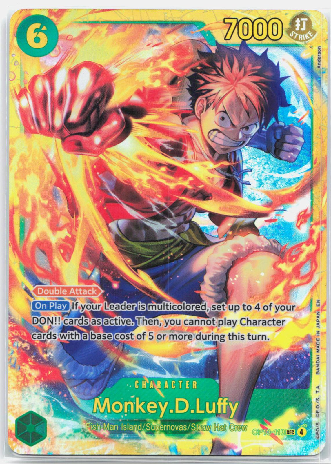 Monkey.D.Luffy - OP13-118 Carrying On His Will SR One Piece - NM/MINT