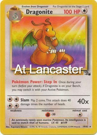 Dragonite - 19/62 Fossil Unlimited Rare Pokemon - LP (Lanc)