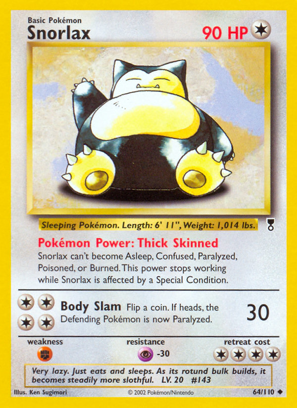 Snorlax - 64/110 Legendary Collection Uncommon Pokemon - NM