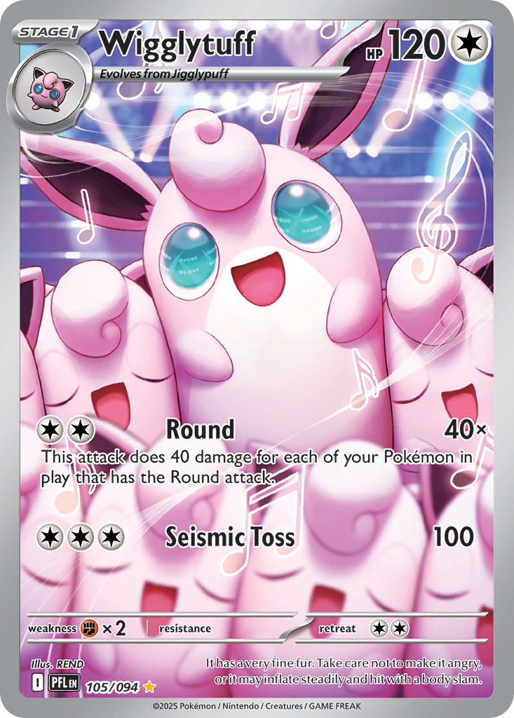 Wigglytuff - 105/094 Phantasmal Flames Illustration Rare Holo Pokemon - NM