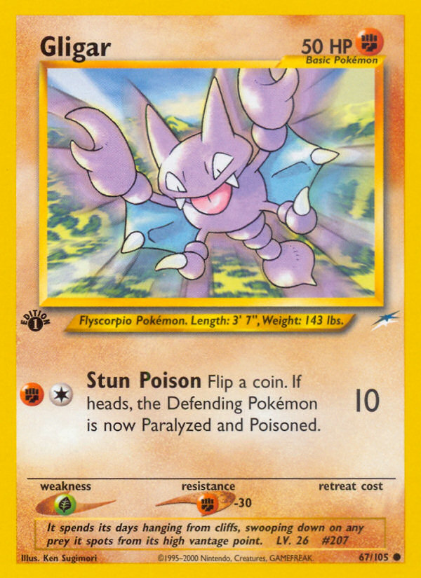 Gligar - 67/105 Neo Destiny Common Unlimited Pokemon - NM