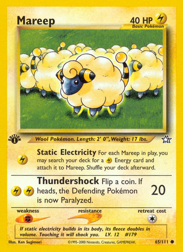 Mareep - 65/111 Neo Genesis Common Unlimited Pokemon - NM