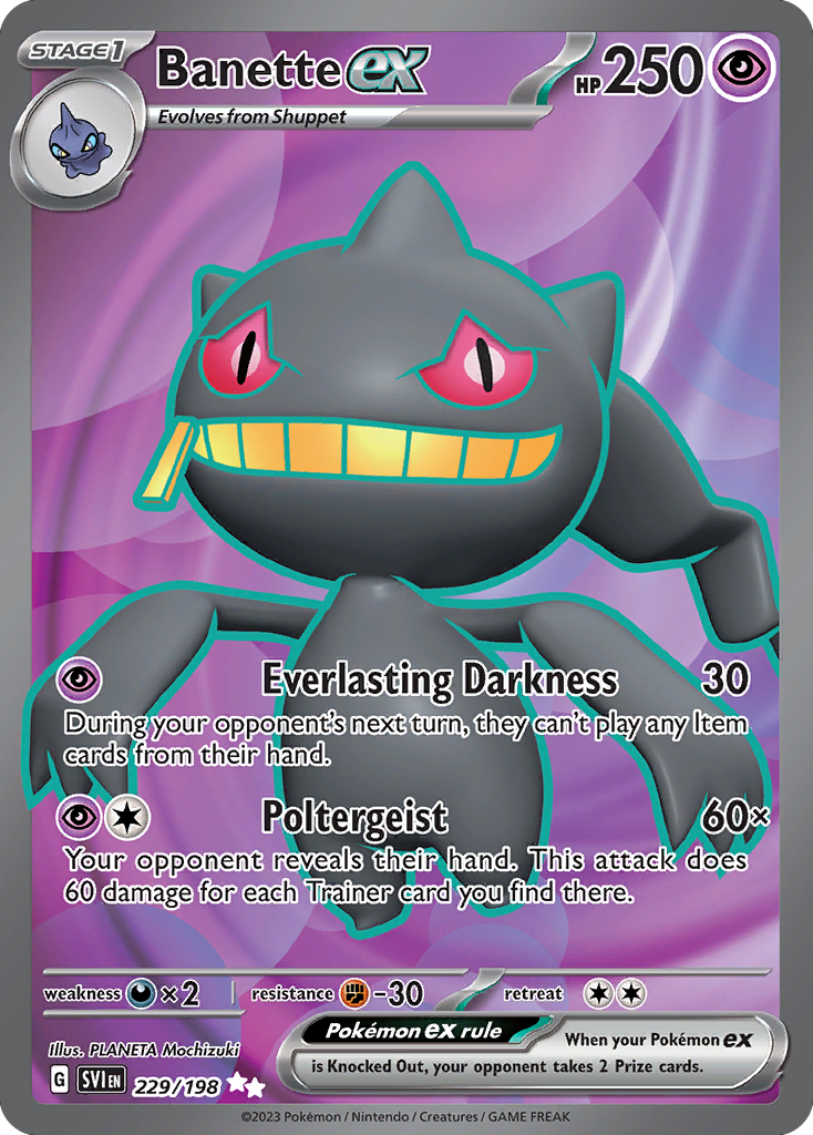 Banette ex - 229/198 Scarlet & Violet Ultra Rare Holo Pokemon - NM