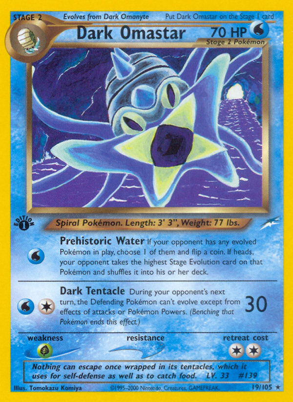 Dark Omastar - 19/105 Neo Destiny Rare Unlimited Pokemon - NM