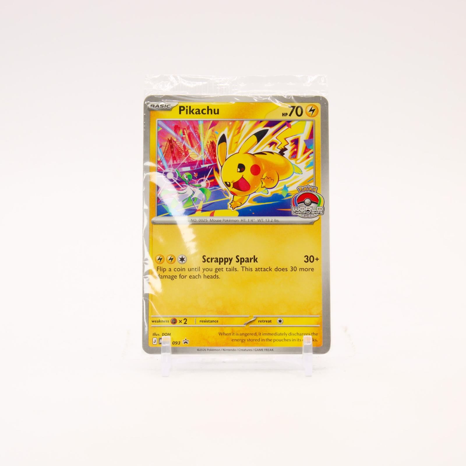Pikachu - MEP093 SEALED World Championship 2026 Promo Pokemon - NM/MINT