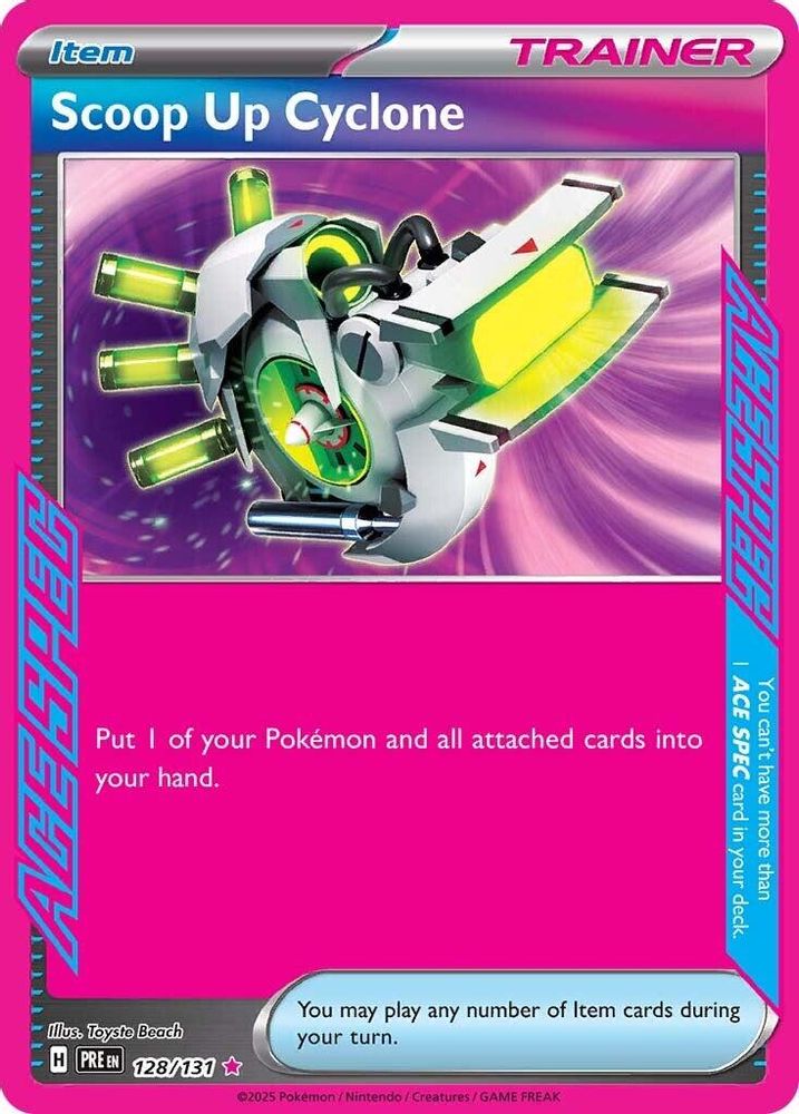 Scoop Up Cyclone - 128/131 Prismatic Evolutions ACE SPEC Rare Holo Pokemon - NM