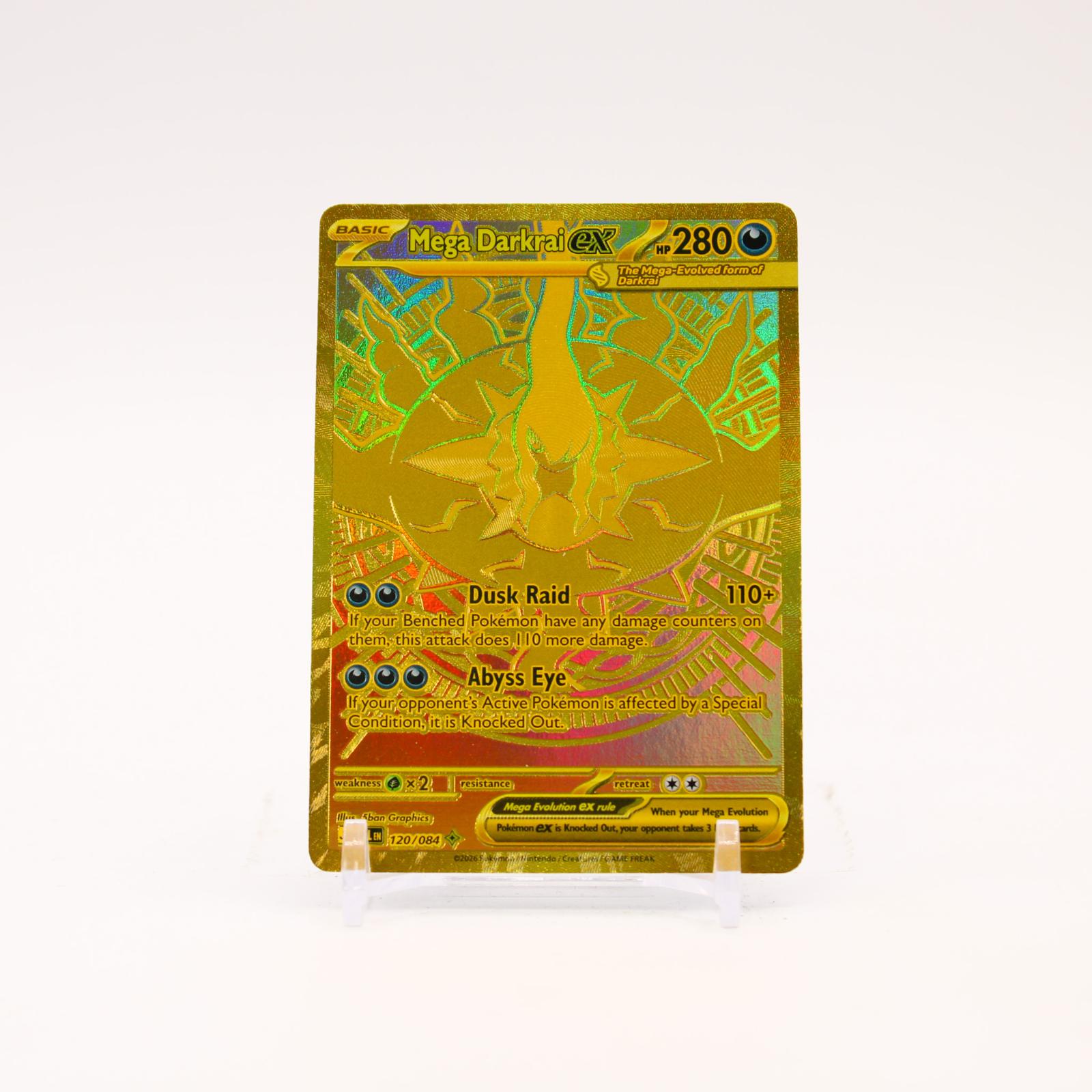 Mega Darkrai ex - 120/084 Pitch Black Holo Gold Pokemon - NM