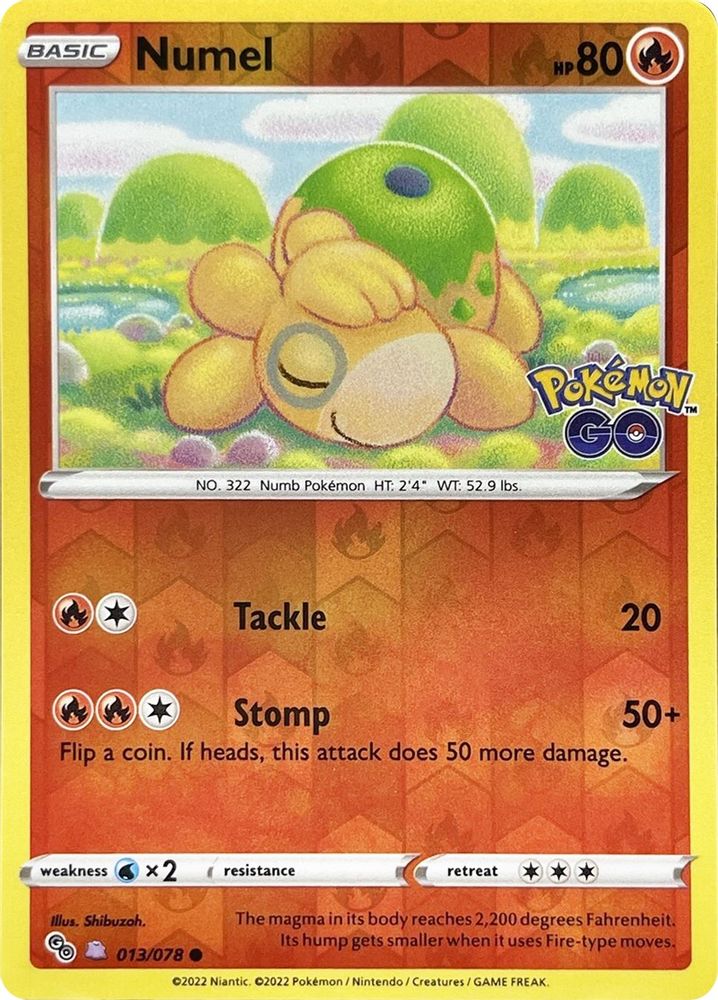 Numel (Peelable Ditto) - 013/078 Pokemon GO Common Reverse Holo Pokemon - NM