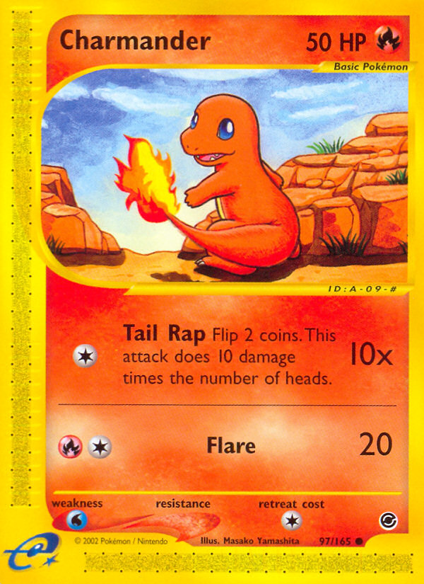 Charmander - 97/165 Expedition Base Set Common Pokemon - NM