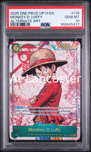 Load image into Gallery viewer, Monkey D. Luffy - 118 PSA 10 Alternate Art One Piece (Lanc)
