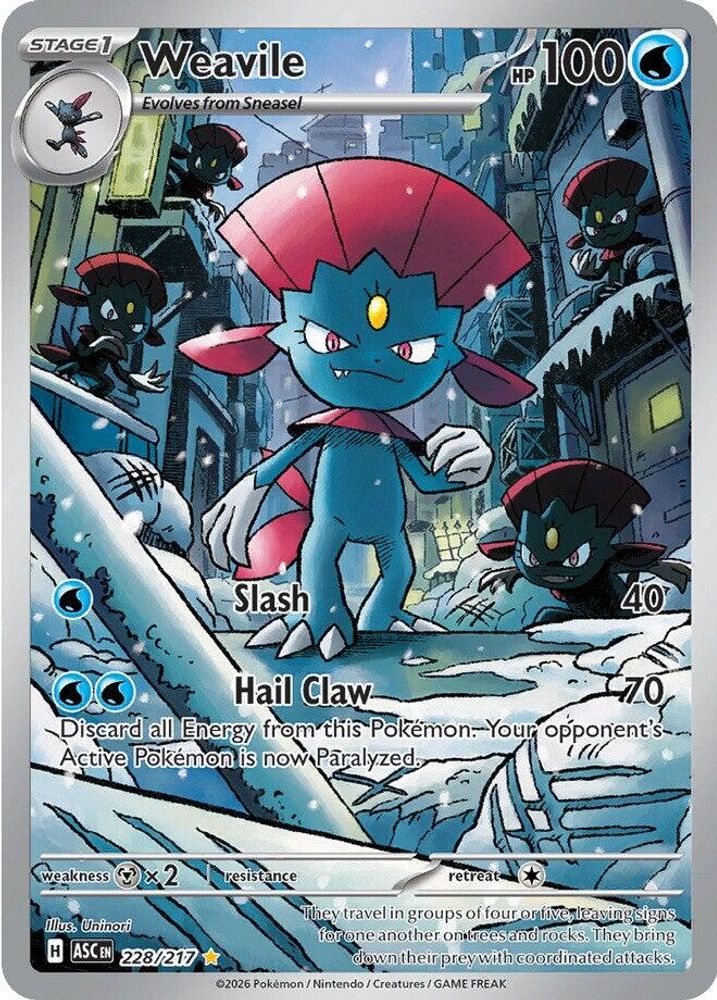 Weavile - 228/217 Ascended Heroes Illustration Rare Holo Pokemon - NM