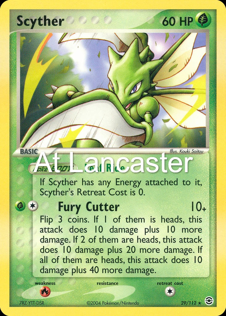 Scyther - 29/112 FireRed & LeafGreen Reverse Holo Rare Pokemon - HP (Lanc)