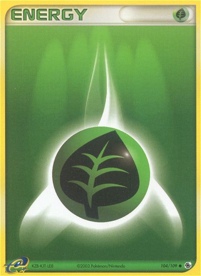 Grass Energy - 104/109 Ruby & Sapphire Common Pokemon - NM