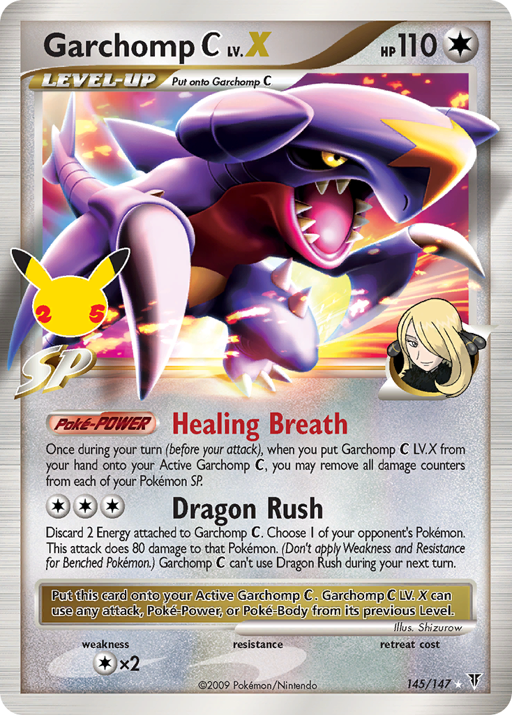 Garchomp C LV.X - 145/147 Celebrations: Classic Collection Holo Pokemon - NM