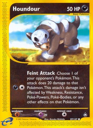 Houndour - 87/147 Aquapolis Common Pokemon - NM