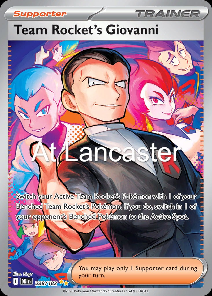Team Rocket's Giovanni - 238/182 Destined Rivals Special Illustration Rare Pokemon - NM (Lanc)