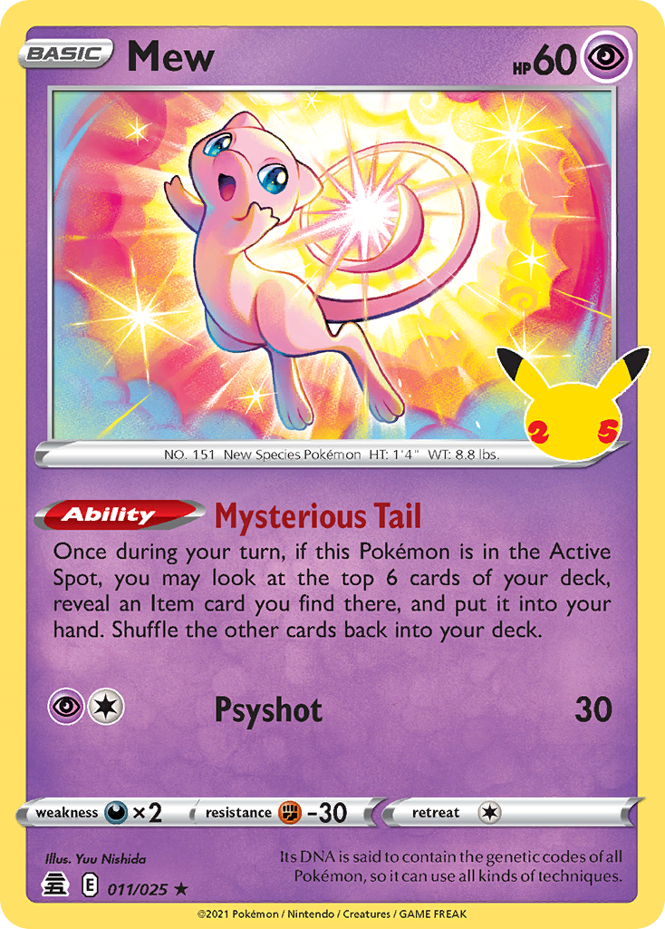 Mew - 011/025 Celebrations Holo Rare Pokemon - NM