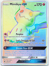 Load image into Gallery viewer, Mimikyu GX - 226/214 Lost Thunder Rainbow Pokemon - NM/LP
